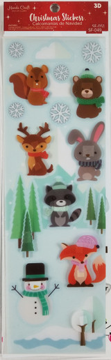 3D Winter Animal Sticker