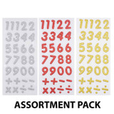 Foam Glitter Number Sticker Metallic