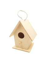 Wooden Bird House, Single Roof, 1ct