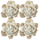FLR-047 Burlap Adhesive Flower,Burlap/Canvas, 2.5"