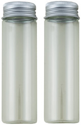 BO-028 Clear Glass Round Bottle w/Screw Top Lid