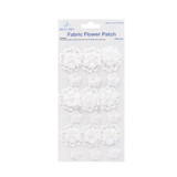 FFR-001 Fabric Flower Patch w/Pearl-White, 6"