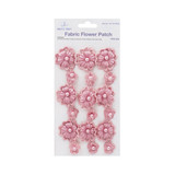 FFR-003 Fabric Flower Patch w/Pearl-Pink, 6"
