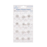 FFR-016 Fabric Flower Patch w/Stone-White, 5.5"