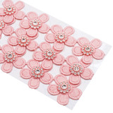 FFR-019 Fabric Flower Patch w/Stone-L.Pink, 5.5"