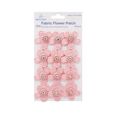 FFR-019 Fabric Flower Patch w/Stone-L.Pink, 5.5"