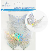 BE-023 FOIL BUTTERFLY EMBELISHMENT SILVER 12PCS / 3 SIZES ASST.