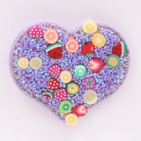 SFT-036 3 ct. Felt Sticker-Heart, Approx. 1.78in (4.5cm)