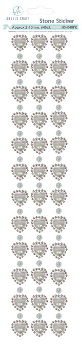 Heart Stone Rhinestone Sticker-AB Silver
