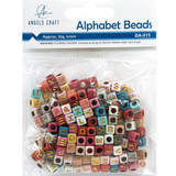 35g. Alphabet Bead - Squared, Neutral Color Assortment