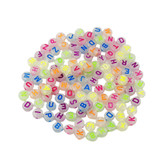 35g. Round Alphabet Beads - Luminous with Assorted Colored Letters