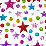 1 Sheet, 108ct. Rhinestone Sticker - Fun Shapes, Multi-Color