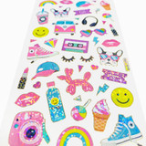 1 Sheet,  44ct. Laser Stickers with Golden Outline - Fun-in-the-Sun Theme