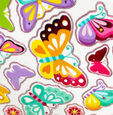 2 Sheets,  52ct. Butterfly PVC Sticker with Foil Trim