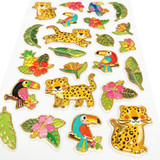 1 Sheet,  23ct Embossed Foil Sticker- Exotic Tropical Theme