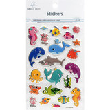 1 Sheet,  23ct. Embossed Foil Sticker - Sea Animals Theme