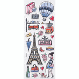 1 Sheet, 21ct. Puffy Stickers - Paris Theme