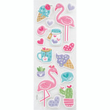 1 Sheet, 15ct. Puffy Sticker - Flamingo Theme