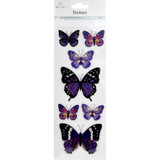 1 Sheet, 7ct. Pop Up Butterfly Sticker - Purple Assortment