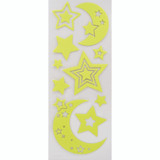 1 Sheet, 10ct. Room Décor Glow in the Dark Stickers - Moon & Stars
