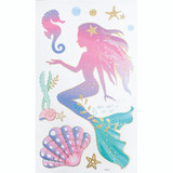 1 Sheet, 9ct. Room Décor with Glitter Stickers - Mermaid