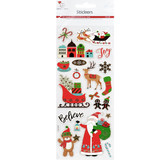 1 Sheet, 18ct. Christmas Chipboard Stickers with Foil