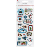 19ct. Christmas Chipboard Stickers with Foil