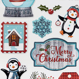 19ct. Christmas Chipboard Stickers with Foil