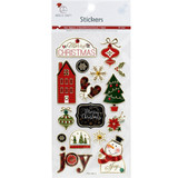 1 Sheet, 25ct. Christmas Theme Pop Up Stickers with Rhinestone Accents