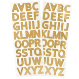 2 Sheet, 64ct. Alphabet Sticker with Gold Foil Layer Over Paper