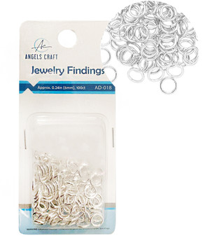 AD-018 Open Jump Rings, 6mm, 100ct