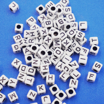 BA-004 Cube Alphabet Beads