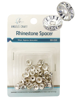 Rhinestone Spacer-Silver with Clear Stone