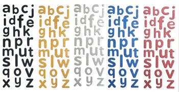 Lower Case Alphabet Glitter Sticker 12 Colors