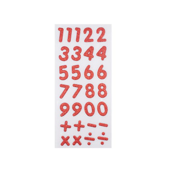 Foam Glitter Number Sticker Metallic