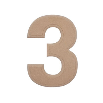 6" Wood Number "3"