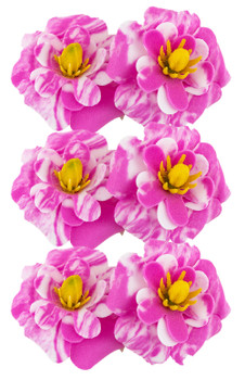 FLR-013 Foam Flower,Magenta Pink/White Swirl, 2"