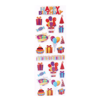 SF-140 Happy Birthday 3D Sticker , Hologram