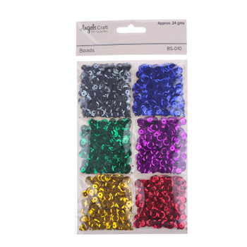 BS-010 Sequins, assorted colors, 6 pouch. 