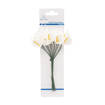 12ct. EVA foam flowers - White Lily