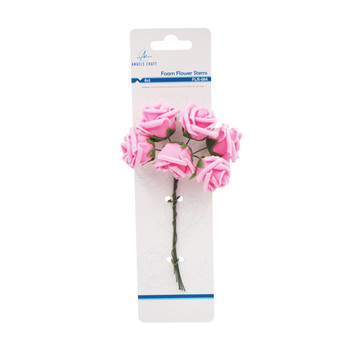 6ct. EVA foam flowers - Pink Rose