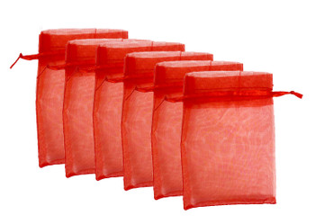 6ct. Organza Bag-RED, Appox. 4x6in (10.16x15.24cm), 40dz/Case