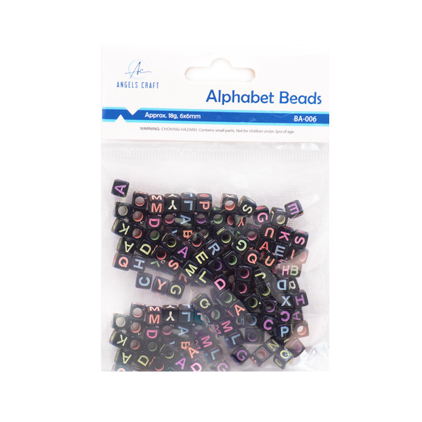 BA-006 Cube  Alphabet Beads