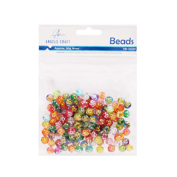 HB-003M Gold Foil Rose Beads