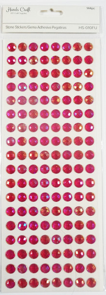 Faceted Cabochon Stone Sticker Fuchsia