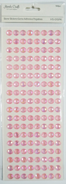 Faceted Cabochon Stone Sticker Pink