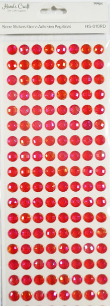 Faceted Cabochon Stone Sticker Red