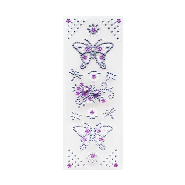 Butterfly Stone Sticker Purple