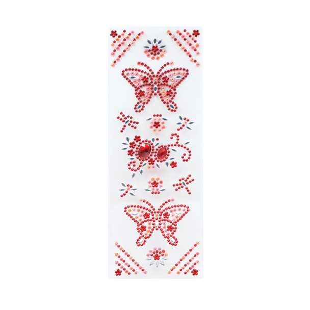 Butterfly Stone Sticker Red