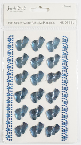 Footprint Stone Sticker Blue